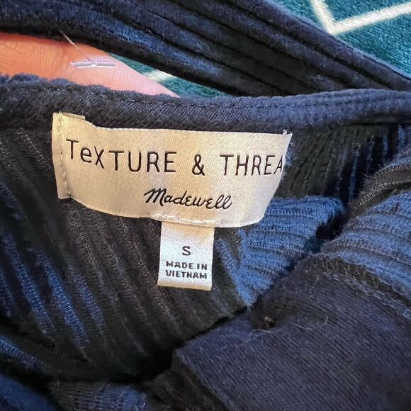 Madewell Texture & Thread Velour Corduroy Overalls Navy Size Small Oversized Fit - Picture 7 of 10